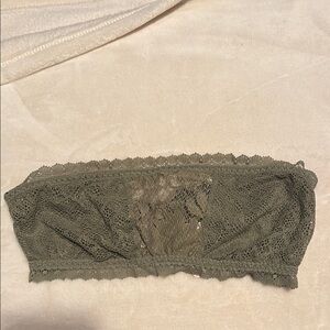 Lace Bandeau Top in Olive Green
